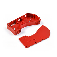 Caja de Aluminio Anodizado Rojo Mecanizada por CNC, Ensamblaje Completo con Conector de Puerto Roscado para Módulo Electrónico Industrial
