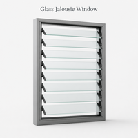 Fenêtres à persiennes en verre réglables en alliage d'aluminium haute performance, verre trempé, pour villa et appartement