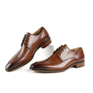 Chaussures de marche en cuir à bout pointu pour hommes, doublure anti-odeur, embout renforcé – Chaussures de bureau et de carrière formelles, imperméables, avec soutien de la voûte plantaire - Product Image 4