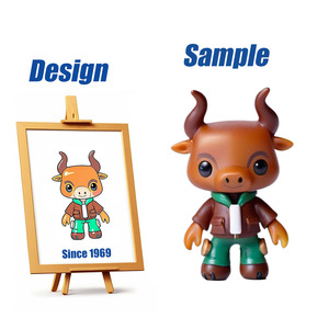 Shengye China proveedor personalizado 3D figura arte juguete personaje <span class=keywords><strong>de</strong></span> dibujos animados Animal <span class=keywords><strong>vaca</strong></span> estatuilla juguete vinilo resina PVC plástico estatuilla - Product Image 1