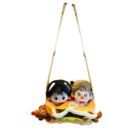 Sac à dos en peluche personnalisé en coton style dessin animé, pendentif hamburger, jouet doux et mignon pour jouer