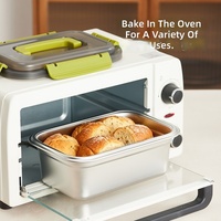 Boîte à lunch en acier inoxydable 304 de qualité alimentaire, grande taille, empilable, moderne, pour le stockage des fruits au réfrigérateur, utilisation au bureau/à l'école