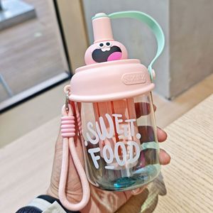 Md461 Design aux Grands Yeux <span class=keywords><strong>Gaine</strong></span> de Corde de Transport Tendance Épaissie Boisson Directe Nouvelle Tasse de Paille Portable pour Enfants Mignons - Product Image 4