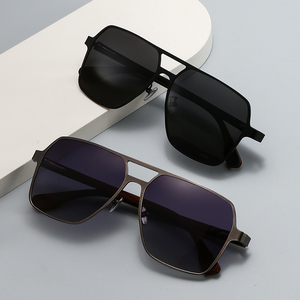 Fashion TAC Polarized Unisex Full Rim <b>Square</b> Stainless Frame Wooded Temple <b>Sunglasses</b> Model 8815 China Zhejiang Made Opp Bag - Product Image 3