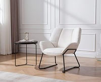 Rembourré Moderne Nordique Tufté Canapé Chaise Tissu Velours Fauteuil Salon Métal Jambes Canapé Chaise KD Grand Chargement Accent Cair
