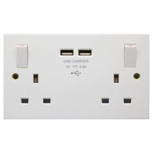 Nieuw Opgewaardeerd Huis Aan De Muur Gemonteerde 2-Groep Switch Bipolaire <span class=keywords><strong>Socket</strong></span> Dual Usb <span class=keywords><strong>Socket</strong></span> - Product Image 1