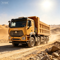 Truk Tipper Tambang HOWO NX 8X4 Terbaru Lampu LED Terang Truk Dump Berat untuk Konstruksi Malam Hari