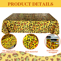 Nappe à imprimé animal, imprimé léopard, couverture de table imperméable et réutilisable, décorations de fête