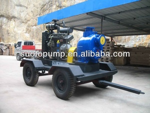 Pompe à eaux usées et à déchets auto-amorçante populaire, mobile, motorisée, avec remorque à 2/4 roues - Product Image 4