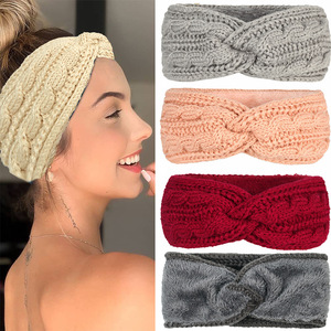 <span class=keywords><strong>Bandeau</strong></span> chauffe-oreilles pour femmes, accessoires pour cheveux, bandeaux turban d'hiver épais et tricotés au crochet, accessoires d'hiver - Product Image 1