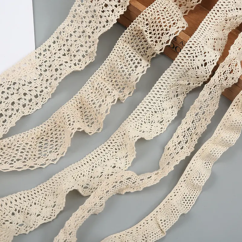 Kain rajutan katun modis renda jaring kualitas tinggi elegan untuk dekorasi pakaian dari pabrik renda