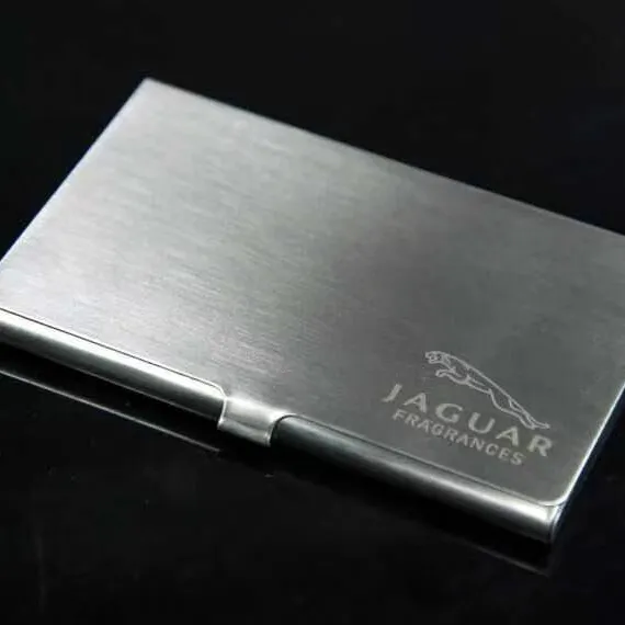 Opening Bottom Stainless Steel Metal Business Card Holder Case Of CFRP