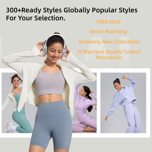 Vêtements de sport pour femmes, sans couture, doux, à séchage rapide, extensibles dans 4 directions, ensemble de leggings de yoga deux pièces - Product Image 6