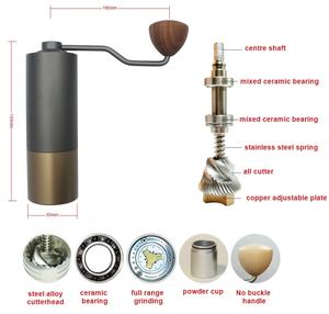 Kingze Nouveau Design Capacité de grossièreté réglable 25g Acier inoxydable 420 Fraise Moulin à café portable Moulin à café manuel - Product Image 2