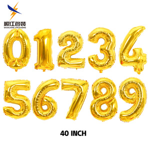 1 unidad de globos de aluminio de 40 pulgadas con forma de número, globos de foil para decoración de fiestas de cumpleaños y bodas, OEM ODM, ¡los más vendidos! - Product Image 2