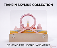 Blocco Note Adesivo 3D Personalizzato a Forma di Ruota Panoramica, Luce Notturna 3D Tagliata al Laser, Fogli Staccabili Pronti per la Spedizione