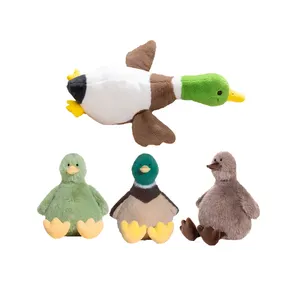 Karikatur Mallardenten Plüsch gefüllte Tierkissen-Spielzeug realistisch liegend grün Entleinform-Puppen mollige weiße Ente Weichespielzeug