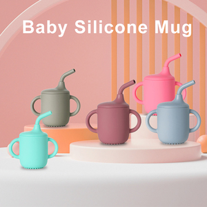 Vaso de Entrenamiento de Silicona <span class=keywords><strong>para</strong></span> Bebés, Vasos Antiderrames con Pajita <span class=keywords><strong>para</strong></span> Niños Pequeños, Vaso Abierto <span class=keywords><strong>para</strong></span> Bebés - Product Image 1