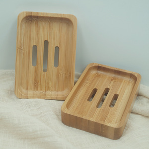 <b>Bamboo</b> <b>Soap</b> <b>Dish</b> Rectangular Self Drain For Home Bathroom Japanese Style - Product Image 2