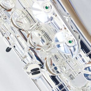 Saxofón <span class=keywords><strong>Tenor</strong></span> Profesional en Tono Bb, Instrumento de Viento Madera, Plateado - Product Image 4