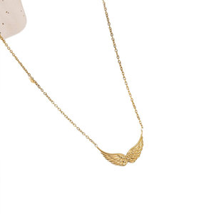 สร้อยคอจี้รูปปีกนางฟ้าสำหรับผู้หญิง ดีไซน์สวยงาม ชุบทอง 14k 18k PVD บนสแตนเลสสตีล 316L เครื่องประดับคุณภาพสูง - Product Image 6