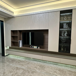 Modern TV Cabinet Wooden Panel with Multi-Use <strong>Console</strong> <strong>Table</strong> for Living Room Bedroom Hotel Dining <strong>Storage</strong> Solution - Product Image 3