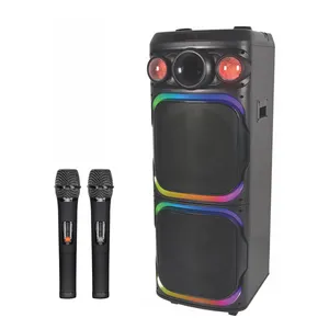 stage speakers Dual 12 inch Subwoofer Box Amplified RGB Colorful Flashing Light Bafles Wooden Speaker Professional AUDIO