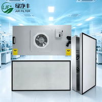 Laminar Flow Hood Laboratorium Jamur Khusus 2x4 FFU H14 HEPA 03um 110v 220v Kipas Aluminium Rendah Kebisingan 1000 hingga 2000 M3h