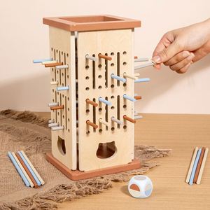Juguetes Matemáticos Coloridos para Desarrollo de Habilidades Motoras Finas, Juego de Mesa de Madera con Dados y Palitos Montessori para Viajes Familiares - Product Image 6