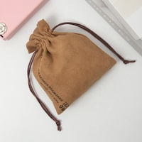 Petite pochette à bijoux en simili daim imprimée avec logo personnalisé sac d'emballage textile
