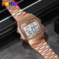 Jam Tangan Digital SKMEI 2113 Penunjuk Kiblat Tahan Air 30M Tali Baja Anti Karat Paduan Seng Kalender Hijriah Gregorian Muslim Azan