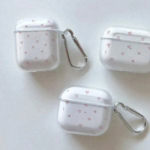 Funda roja con forma de corazón pequeño, adecuada para Apple AirPods de 2.ª generación, Pro 2, 3.ª generación, funda para auriculares con forma de corazón pequeño, transparente - Product Image 3