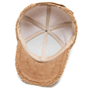 Gorra de béisbol de felpa suave y cálida para mujer, ajustable, con visera, para la temporada fría, uso diario, para caminar al aire libre, estilo urbano. - Product Image 3