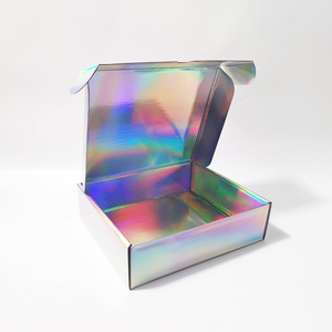 Boîtes d'expédition en carton ondulé personnalisées, grandes, avec couvercle supérieur, arc-en-ciel, 10x10x3, produits en carton ondulé, boîtes d'expédition en papier imperméables - Product Image 5