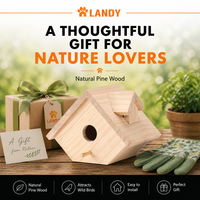 Nichoir en bois naturel pour oiseaux à suspendre à l'extérieur, nichoir en bois avec perchoir, entrée de 1,37 pouce pour la décoration du jardin