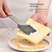 Nouvelle spatule de cuisine double tête en silicone PP de qualité alimentaire, résistante à la chaleur, pour mélanger la crème et les gâteaux, outils de pâtisserie domestiques