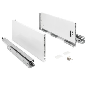 Full extension <b>drawer</b>. Invisible <b>runners</b>. <b>Soft</b>-<b>close</b> mechanism. White. For. <b>Drawer</b> height h90, <b>drawer</b> dimensions 300. - Product Image 1