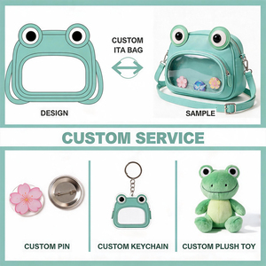 Sac à dos mini Ita personnalisé Kawaii Grenouille en PU mat avec fenêtre transparente en PVC pour l'affichage de badges, idéal pour Comic Con - Product Image 2
