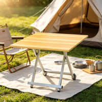 Bureau d'ordinateur pliable convertible avec structure métallique et plateau en bois grainé