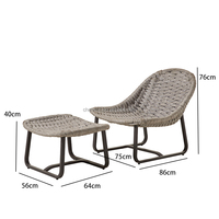 Fauteuil inclinable moderne en tissu nuage avec repose-pieds pour balcon et petits espaces