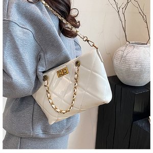 Offre Spéciale chaîne délicate noir explosif mode femmes sac lumière luxe Niche diamant treillis de dames épaule sac à bandoulière - Product Image 4