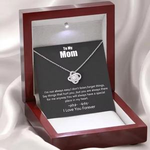 Collier en acier inoxydable avec chaîne à maillons pour ma mère, cadeau de fête des mères, bijoux, pendentif en cristal de strass, collier pour la Saint-Valentin - Product Image 2