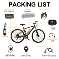 Kit de conversion de vélo électrique GreenPedel, puissant et rapide, grande capacité de charge, 48V 1000W, avec contrôleur haute intensité 48V 30A
