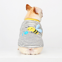 Gilet sans manches pour chien en coton classique rayé, printemps-été, décontracté, écologique, rafraîchissant et respirant