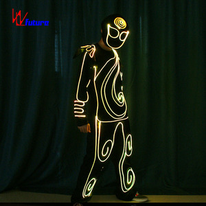 Costume de danse performant FUTURE Luminous RGB à couleurs changeantes LED et fibre optique avec casque pour Hip Hop et Danse de salon - Product Image 3