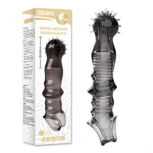 Extensor de Pene de Cristal Reutilizable con Cabeza Redonda Vibrante con Púas Agrandadas - Product Image 6