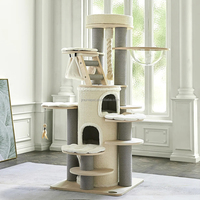 Arbre à chat multi-niveaux sur mesure, grand modèle, avec poteaux en sisal, hamac et niche pour Maine Coon – Fournisseur direct usine