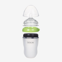 En stock, biberon en silicone sans BPA, biberon pour bébé et enfant, large ouverture, biberon d'alimentation en silicone mains libres