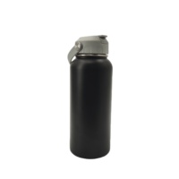 Bouteille isotherme à double paroi en acier inoxydable de qualité alimentaire, avec poignée ergonomique, couvercle à poignée latérale rivetée, anti-fuite, pour le sport, le camping et le fitness