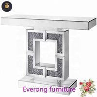 Nouvelle conception Table console rectangulaire haut de gamme avec diamants écrasés et miroir